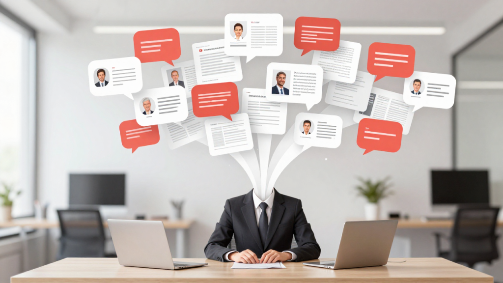 HARO journalist outreach for link building illustrated in flat Memphis style